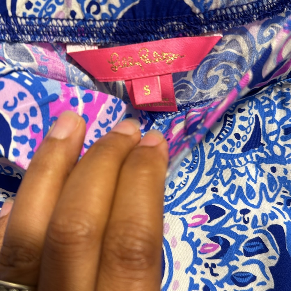 Lily Pulitzer wide leg pants colorful 100%Rayon women’s small - Picture 3 of 7